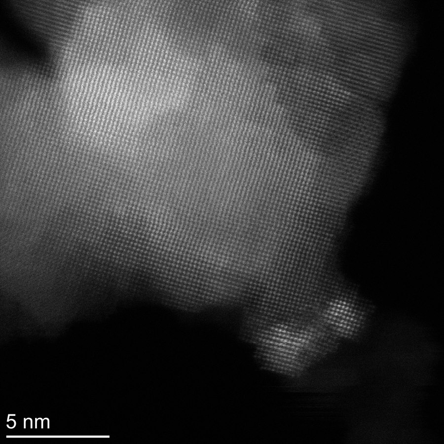 STEM image of the Ni/MgO-Al2O3 catalyst